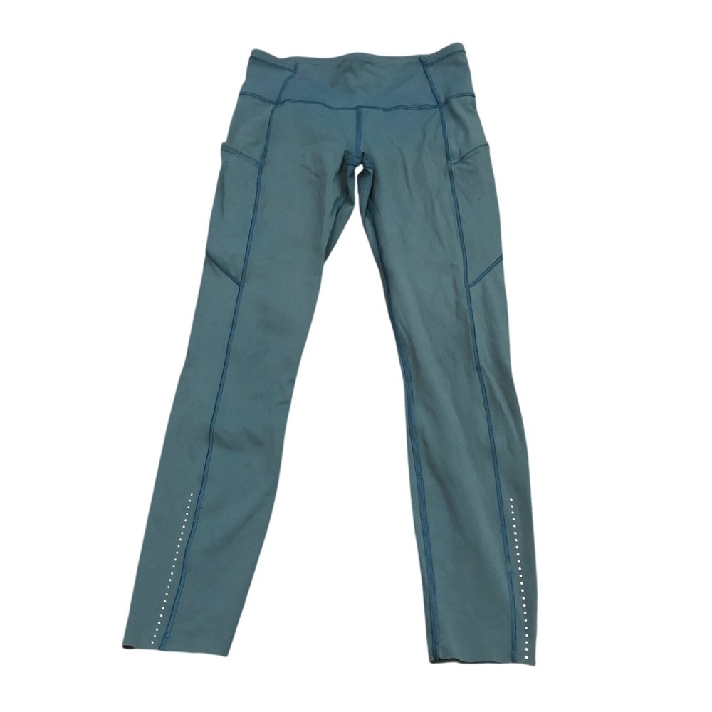 Lululemon Women's Free 7/8 Tight 25" LW5BJGS Athletic Leggings Size 6 Teal‎